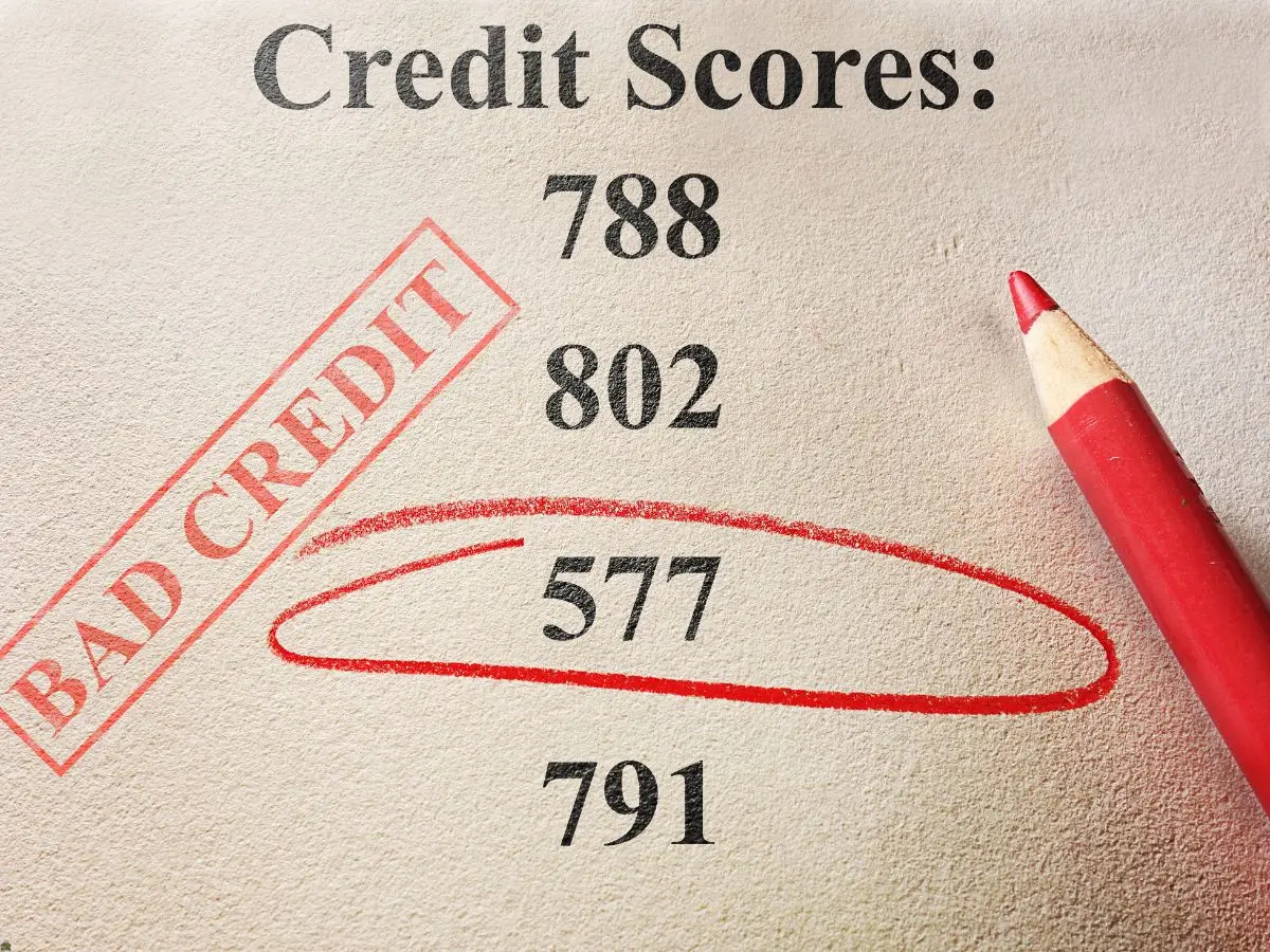 the number 577 reflects a poor credit score