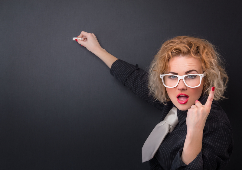 Clever professor woman is ready